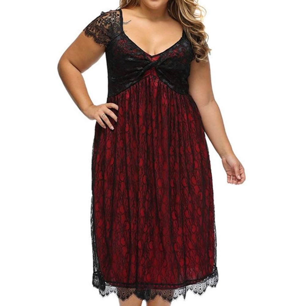 Women's Elegant Lace Widding Cocktial Party Dress